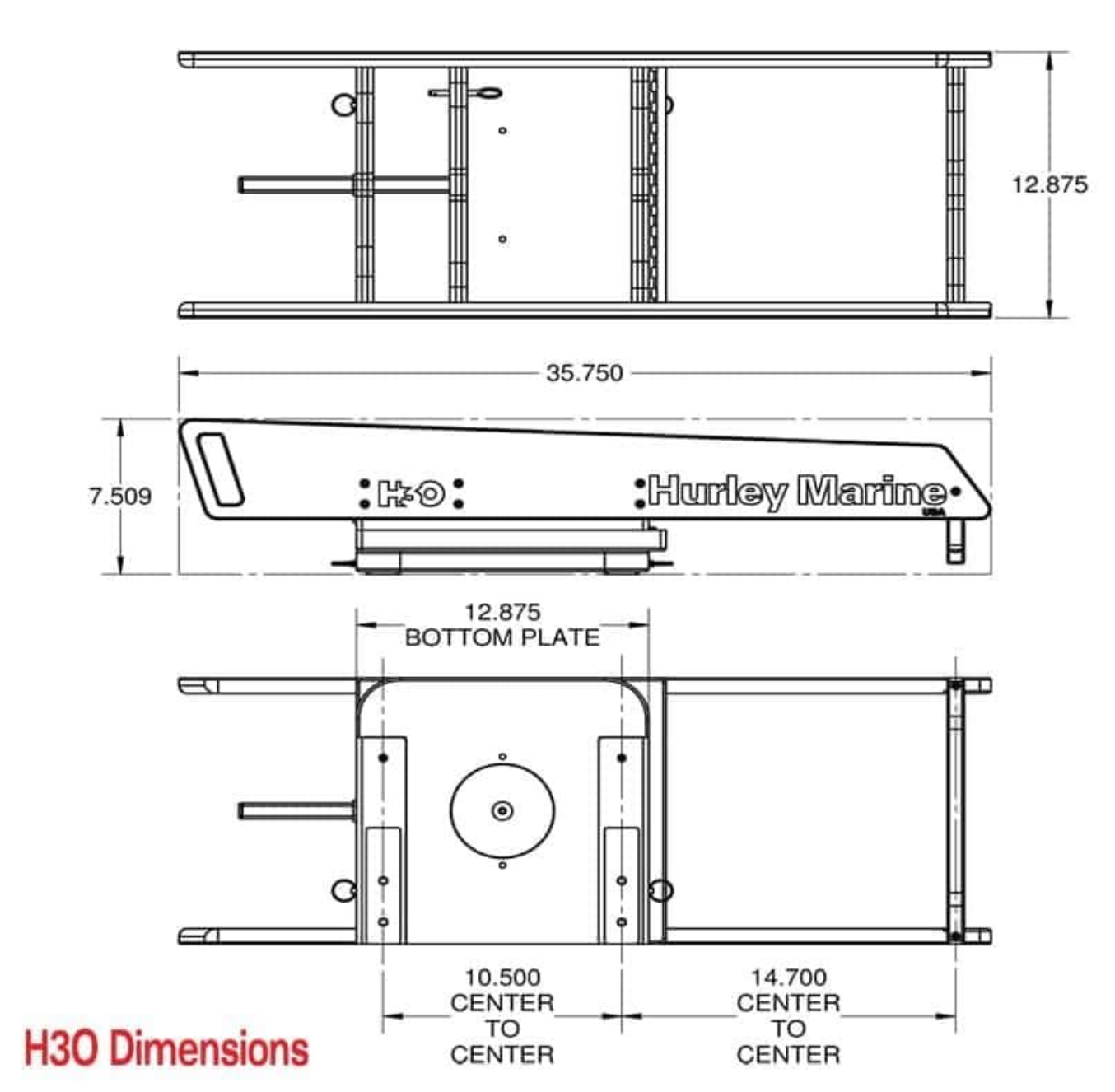 Hurley H3O Davit System (Electric Winch)