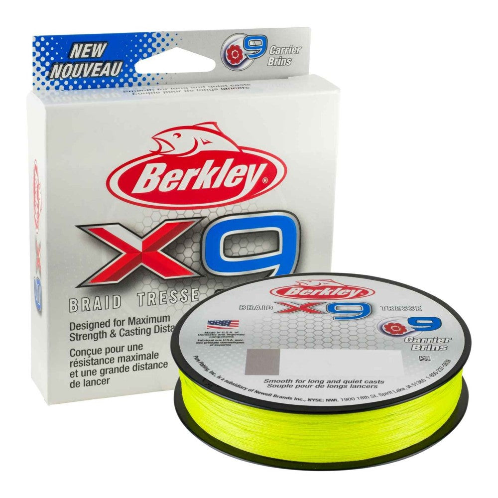 Berkley X9 9 Strand 300m Fishing Braid-Fluro Green - 131lb