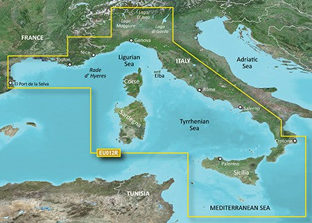 Garmin BlueChart G3 Vision - VEU012R: Mediterranean Sea Central-West